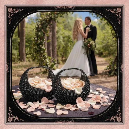 Miniatura 5 de Taiyin Paquete de 3 cestas de mimbre de mimbre de paja de media luna con asa, ideal para boda, niña, picnic, almacenamiento de jardín y decoración