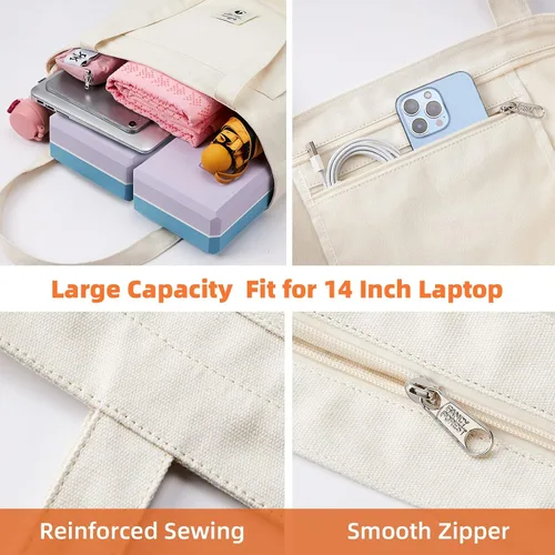 Miniatura 2 de Bolsas de yoga WLLWOO WLLWOO para mujeres con porta-mats de yoga, bolsa de lona para llevar, para pilates, para el hombro, para viajes, oficina