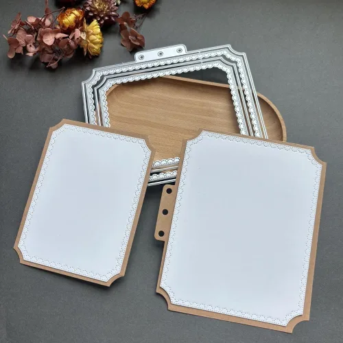 Miniatura 2 de Lapoo Troquel de corte geométrico para álbumes de recortes, duradero, troquel de corte de metal para álbum de recortes, álbum de fotos, tarjetas