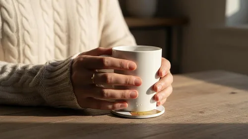 Miniatura 6 de Juego de 6 posavasos redondos absorbentes de piedra de cerámica lindos para bebidas de gato para tazas y tazas, mesa de café, escritorio de oficina