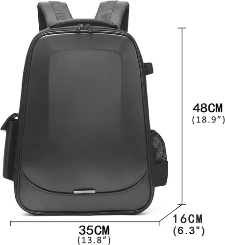 Miniatura 7 de Mochila rígida portátil a prueba de golpes para DJI FPV Combo Dron, control remoto, baterías, bolsa FPV con cremallera YKK (gris metálico)