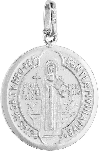 Miniatura 2 de Medalla de San Benito de plata de ley de 1316 pulgadas, redondo, 18-30 pulgadas, 0.039in