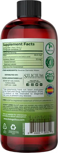 Miniatura 2 de Living Silica Potenciador de colágeno a base de plantas Potenciador de colágeno vegano Apoya la producción saludable de colágeno y elastina