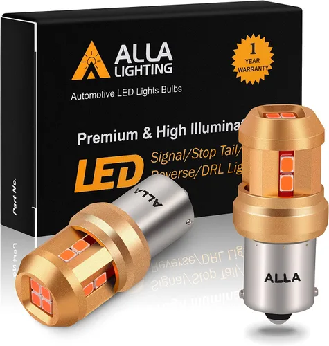 Miniatura 9 de Alla Lighting Bombillas LED miniatura Ba15S Base 7506 1156 de 12 V, blanco xenón 6000 K, señal súper brillante, marcha atrás de respaldo, freno