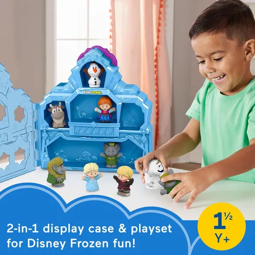 Miniatura 2 de Fisher-Price Little People - Juego de juguetes para niños pequeños Disney Frozen con castillo portátil, estuche de juego con figuras para juego