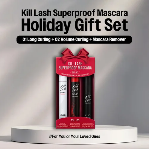 Miniatura 2 de CLIO Kill Lash - Juego de regalo de máscara de pestañas súper resistente al agua, juego de pestañas con rizado largo, mini rizador de volumen y 001