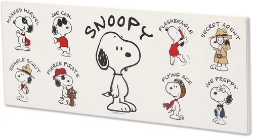 Miniatura 2 de Peanuts Snoopy Alter Egos - Decoración de pared de madera - Letrero clásico de Snoopy para decoración de dormitorio u oficina