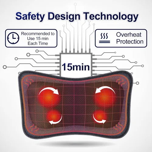 Miniatura 9 de Mo Cuishle Masajeador eléctrico Shiatsu de espalda con calor, potente amasamiento 3D para cuello, hombros, alivio del dolor de espalda baja, diseño