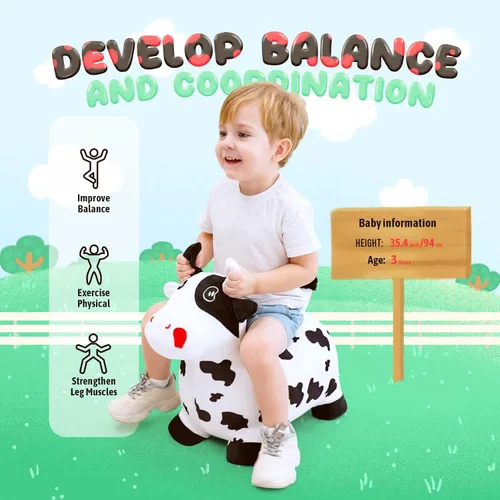 Miniatura 3 de Bouncy Hopper - Juguete inflable de vaca con forma de caballo, juguete inflable para saltar de animales, paseo en gorila en interiores y exteriores
