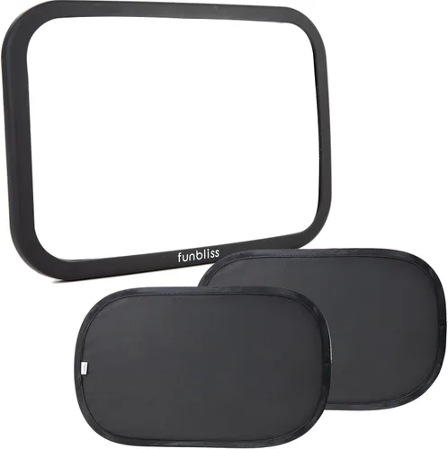 Miniatura 9 de Funbliss Espejo de Coche para Bebé para Asiento Orientado hacia Atrás, Rotación de 360°, Vidrio Acrílico Irrompible Certificado de Seguridad, Vista