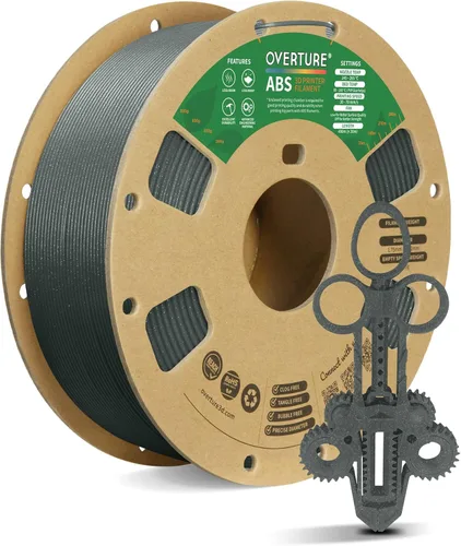 OVERTURE Filamento ABS 1.75mm, filamento para impresora 3D de alta resistencia y resistente al calor, baja deformación, excelente durabilidad, ABS