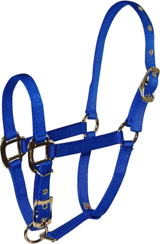 Miniatura 7 de Hamilton Caballo de lujo Halter, nailon de triple capa de 3/4 pulgadas con correa ajustable para la barbilla, potro o mini caballo, 100-200 libras