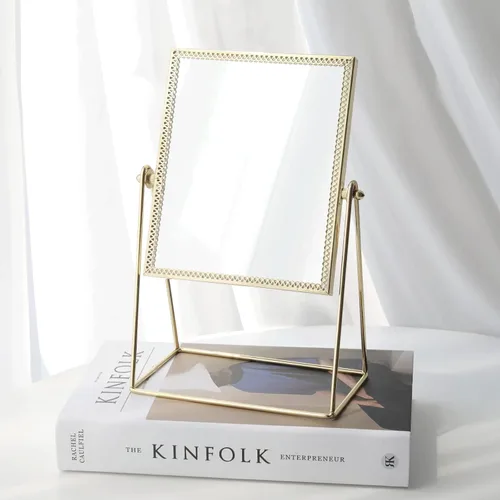 Miniatura 3 de Espejo de maquillaje espejo cosmético de una sola cara Espejo rectangular de belleza espejo de maquillaje hecho a mano para tocador mesa escritorio