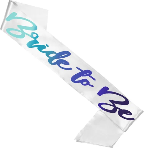 Miniatura 20 de Something Blue Gift for Bride To Be Sash - Banda de satén de grado nupcial - Decoraciones de despedida de soltera azul turquesa, Juego de 2 piezas