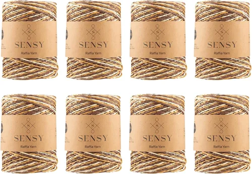 Miniatura 13 de Sensy Premium - Hilo de rafia multicolor (185 yardas, 100% papel, 400)