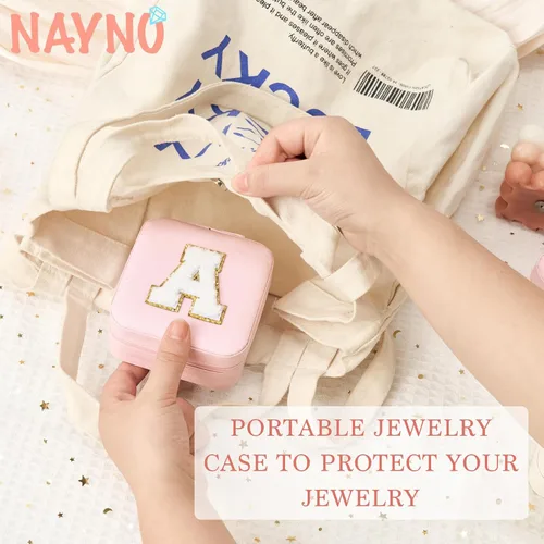 Miniatura 5 de Nayno Joyero para joyería, pequeño joyero de viaje, organizador de joyas, accesorios esenciales para mujeres, joyero blanco personalizado para mamá