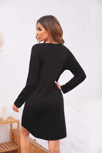Miniatura 5 de Ekouaer Camisón o pijama de manga larga con cuello en V y botones para mujer