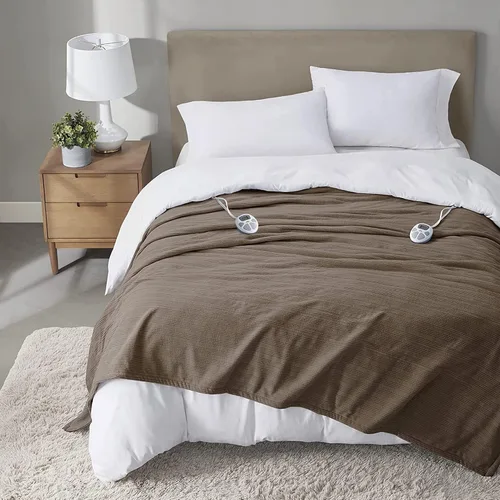 Miniatura 14 de Serta - Manta de forro polar ultrasuave Travis con textura de nervaduras trilobulares, manta eléctrica; cómoda, agradable y abriga y protege