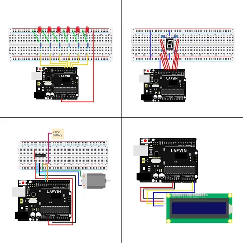 Miniatura 5 de LAFVIN Kit de inicio definitivo con placa R3 Mega2560 Mega328 Nano Compatible con Arduino IDE con tutorial