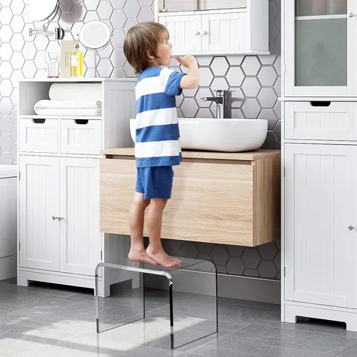 Miniatura 7 de uyoyous Banco de ducha y taburete de acrílico de 13 pulgadas, capacidad de 250 libras, asiento de baño impermeable, taburete de plástico