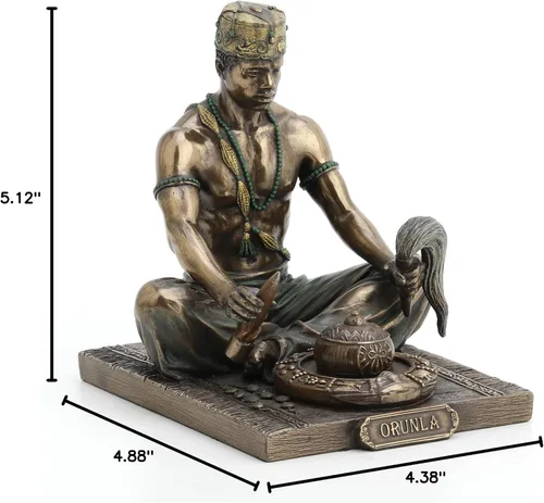 Miniatura 8 de Veronese Design - Estatua de dios africanos de 5 1/8 pulgadas de alto Orunla el Orisha de la Sabiduría, destino y profecía, acabado de bronce antiguo