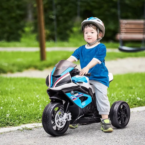 Miniatura 2 de Aosom Motocicleta con licencia de 6 V para niños, todoterreno con batería de tres ruedas con USB, AUX, música y faros delanteros para niños