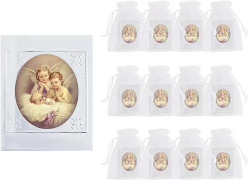 Rotel 12 libros de oración de ángel de la guarda a granel para bautismo, recuerdos de fiesta, decoraciones de bautismo, centros de mesa para bautizo
