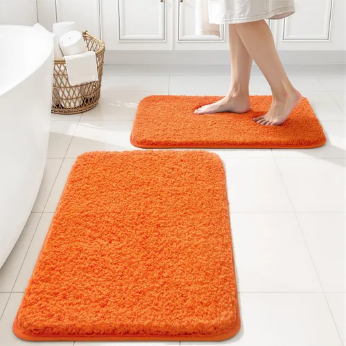 Miniatura 64 de MIULEE Juego de 2 alfombras de baño antideslizantes peludas extra gruesas y suaves, alfombrillas de baño de microfibra suave absorbente de agua