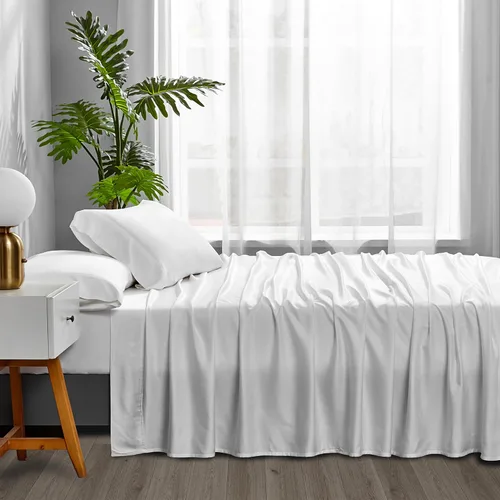 Miniatura 7 de ACCURATEX Sábanas refrescantes tamaño Queen – Viscosa hecha de bambú, juego de sábanas frescas y sedosas de lujo para cama tamaño Queen, sábanas