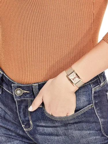 Miniatura 2 de GUESS Factory - Reloj analógico de malla para mujer color dorado rosa NS NS Sin