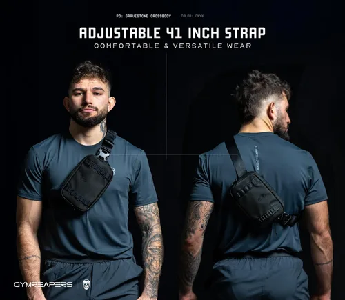 Miniatura 2 de Gymreapers Bolsos cruzados pequeños de viaje para hombres y mujeres con bolsillo oculto, riñonera cruzada impermeable para hombres con cinturón