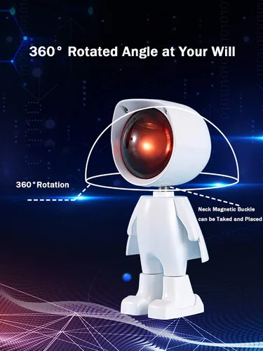 Miniatura 2 de WLHONG Proyección de puesta de sol Luz LED Robot Figura Lámpara Proyector de arco iris Lámpara de atmósfera moderna LED Luz de piso Luz de noche