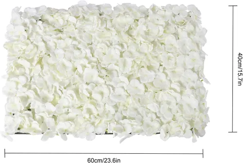 Miniatura 6 de Panel de pared de flores densas, 15.8 x 23.6 pulgadas por rosa blanca lechosa, decoración de telón de fondo para bodas, despedidas de soltera, baby