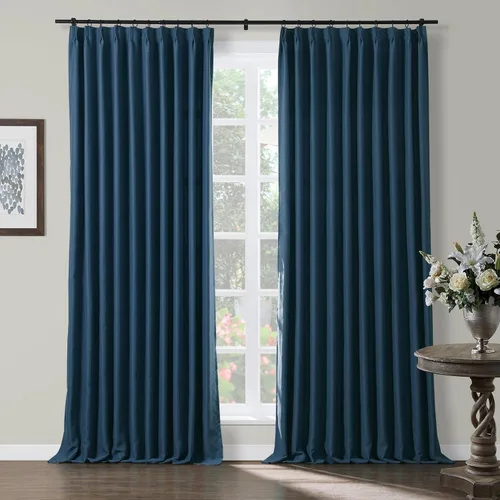 Miniatura 8 de TWOPAGES Cortinas plisadas opacas de 63 pulgadas de largo para ventanas pequeñas, cortinas opacas con aislamiento térmico para oscurecer