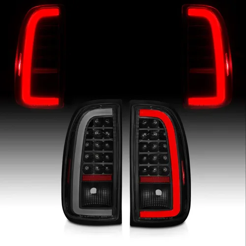 Miniatura 11 de AmeriLite Para Toyota Tundra Standard 2000-2006 Par de luces traseras de freno de repuesto cromadas de tubo LED tipo C de cabina de acceso, lado