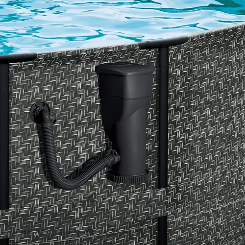 Miniatura 2 de Summer Waves P53FX150K SkimmerPlus - Sistema de bomba de filtro de limpieza de agua para piscina con marco sobre el suelo, 1500 galones, color negro