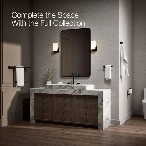 Miniatura 7 de Kohler 73144-BL Composed® Toallero doble de 24 pulgadas, negro mate