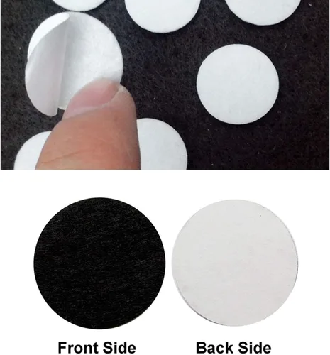 Miniatura 2 de tBesme Círculos de fieltro adhesivos negros; círculos adhesivos de fieltro negro para bricolaje y costura artesanal, 1 pulgada, paquete de 100