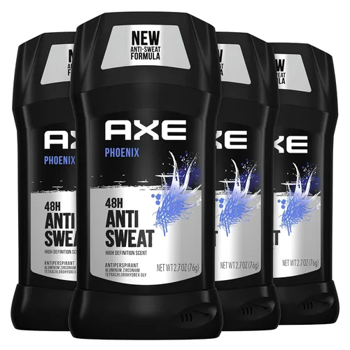 AXE Desodorante antitranspirante para hombres Phoenix 4PK 48H Protección contra el sudor y el olor para una frescura duradera, desodorante de menta
