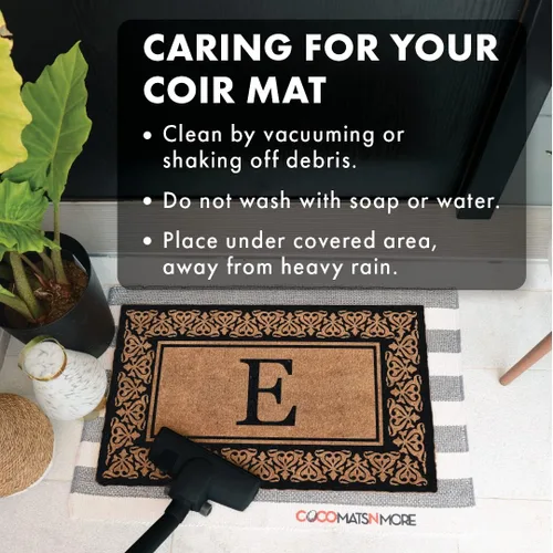 Miniatura 6 de COCO MATS 'N MORE Tapete personalizado de fibra de coco para puerta delantera, tapete de bienvenida con monograma para entrada al hogar, tapete