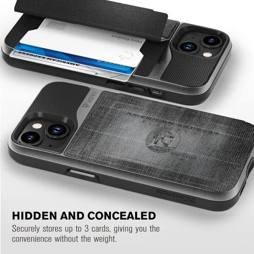 Miniatura 3 de VENA vCommute Funda tipo cartera compatible con Apple iPhone 14 (15.5 cm), funda de cuero con tapa plegable, tarjetero con función de soporte