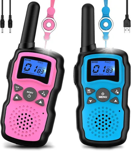 Miniatura 12 de Wishouse 2 Walkie Talkie recargables para niños con batería cargadora, Walky Talky familiar para cruceros adultos, camping al aire libre