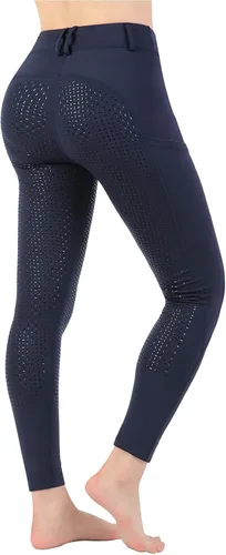 Miniatura 3 de Mallas de equitación para mujer, con bolsillos, pantalones de entrenamiento para mujer con agarre de silicona