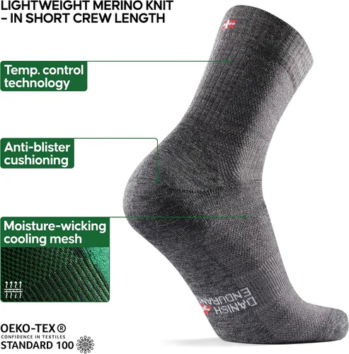 Miniatura 3 de DANISH ENDURANCE Paquete de 3 calcetines de senderismo ligeros de lana merino para hombres mujeres y niños
