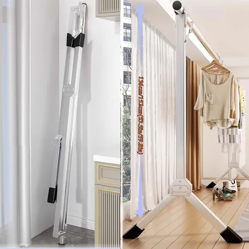 Miniatura 6 de Escurridor de ropa plegable de acero inoxidable con longitud ajustable, aireador de lavandería resistente