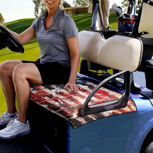 Miniatura 2 de UNICEU Fundas de asiento de carrito de golf, toalla de asiento de carrito de golf de microfibra, ajuste universal para 2 personas, fundas de asiento