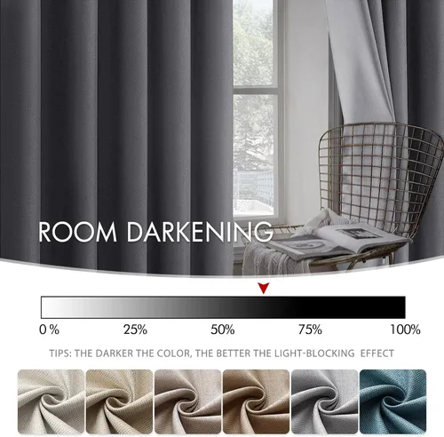 Miniatura 4 de MIULEE Cortinas con textura de lino de 90 pulgadas de largo, paneles de cortina para dormitorio/sala de estar, cortinas opacas con aislamiento