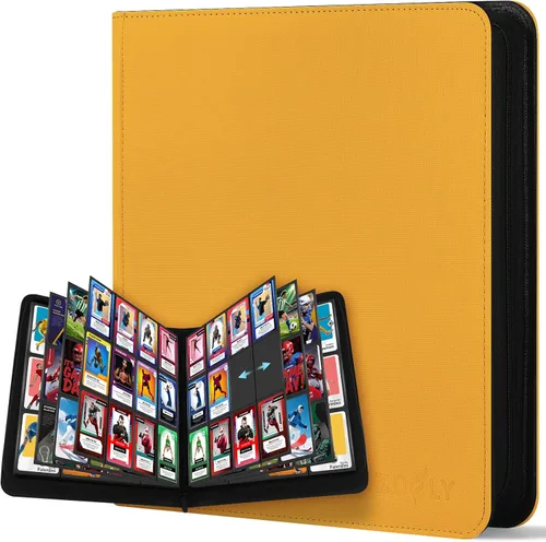Miniatura 17 de Paquete de 30 carpetas de tarjetas con 9 bolsillos, carpeta de tarjetas coleccionables con cremallera premium, 540 álbumes de almacenamiento de Rosa