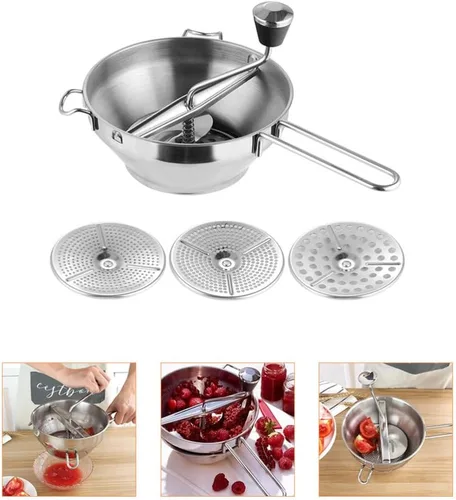 Miniatura 9 de UPKOCH Mezclador manual de papas y triturador de alimentos de acero inoxidable para puré de papas, batatas, verduras, herramienta de cocina, 12.99 x