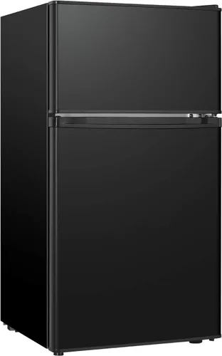 Miniatura 9 de HAILANG Mini refrigerador con congelador, refrigerador compacto de 3.2 pies cúbicos, mini refrigerador con 2 puertas para dormitorio, oficina